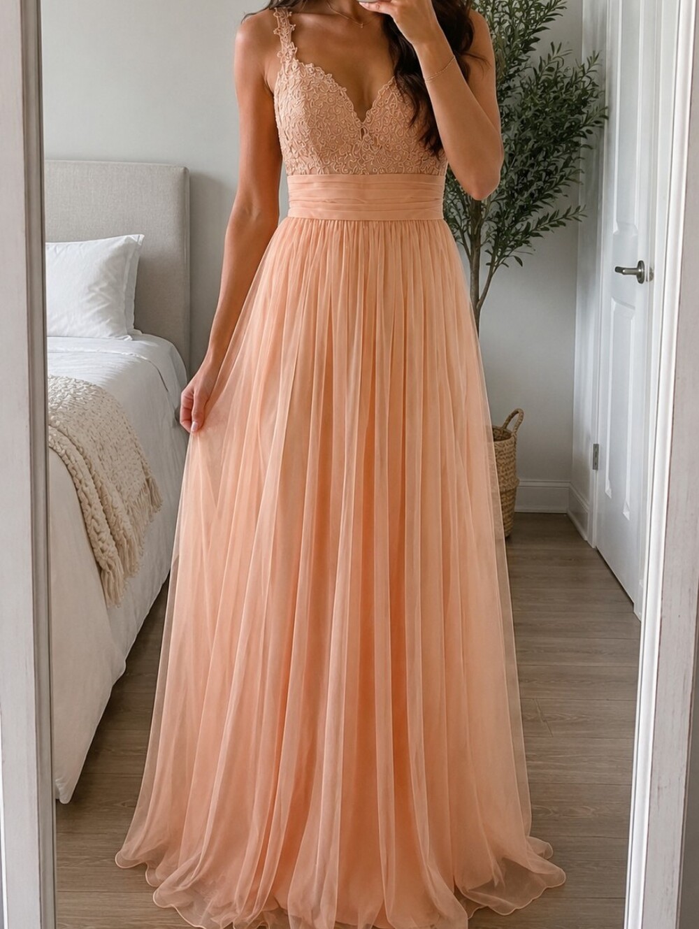 Peach Size 0 Formal Dress